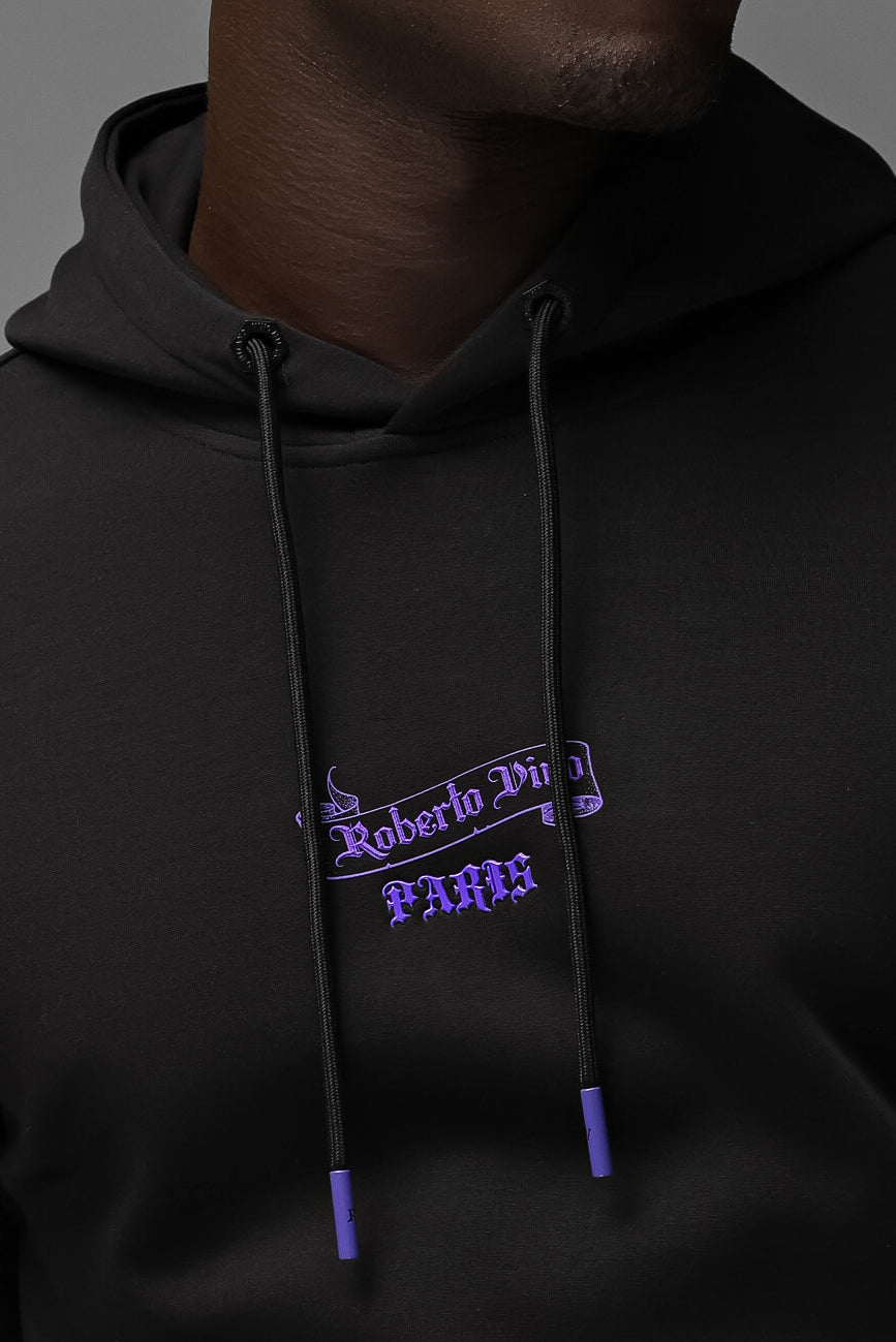 Paris Hoodie Black-Purple