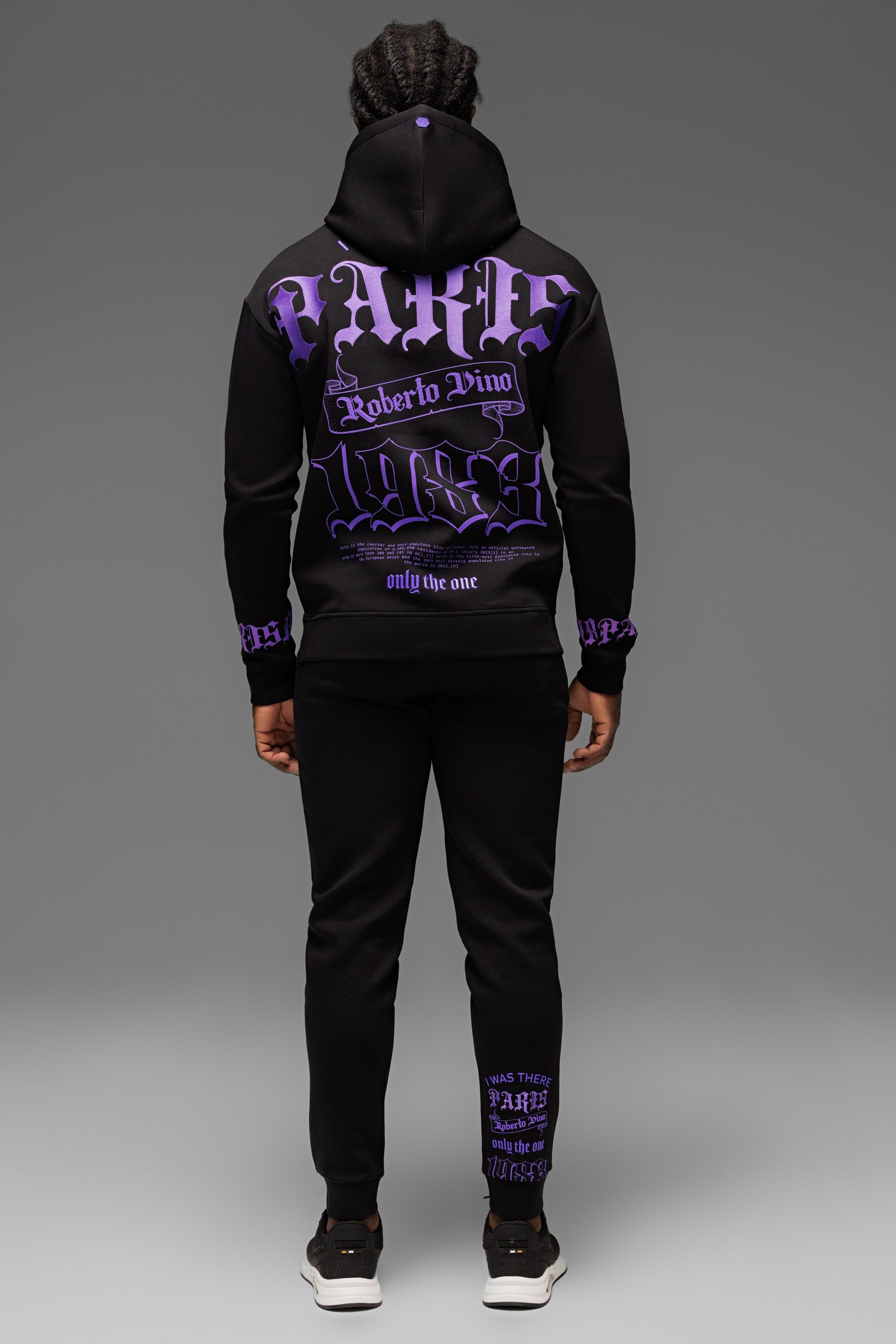 Paris Hoodie Black-Purple