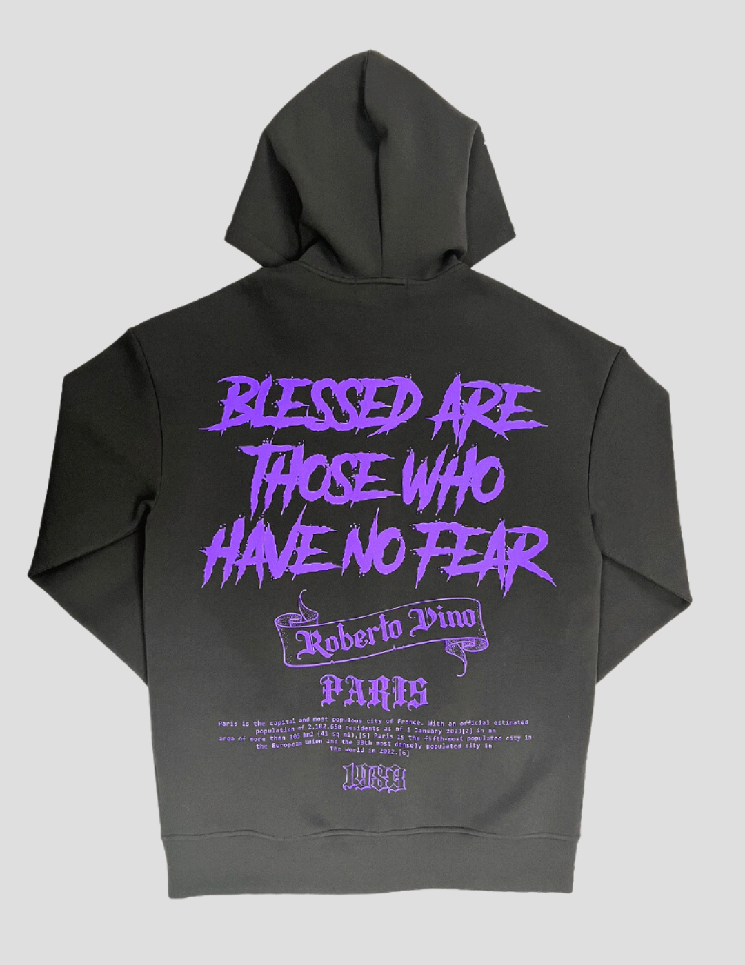 Paris Full Zip Hoodie Black-Purple