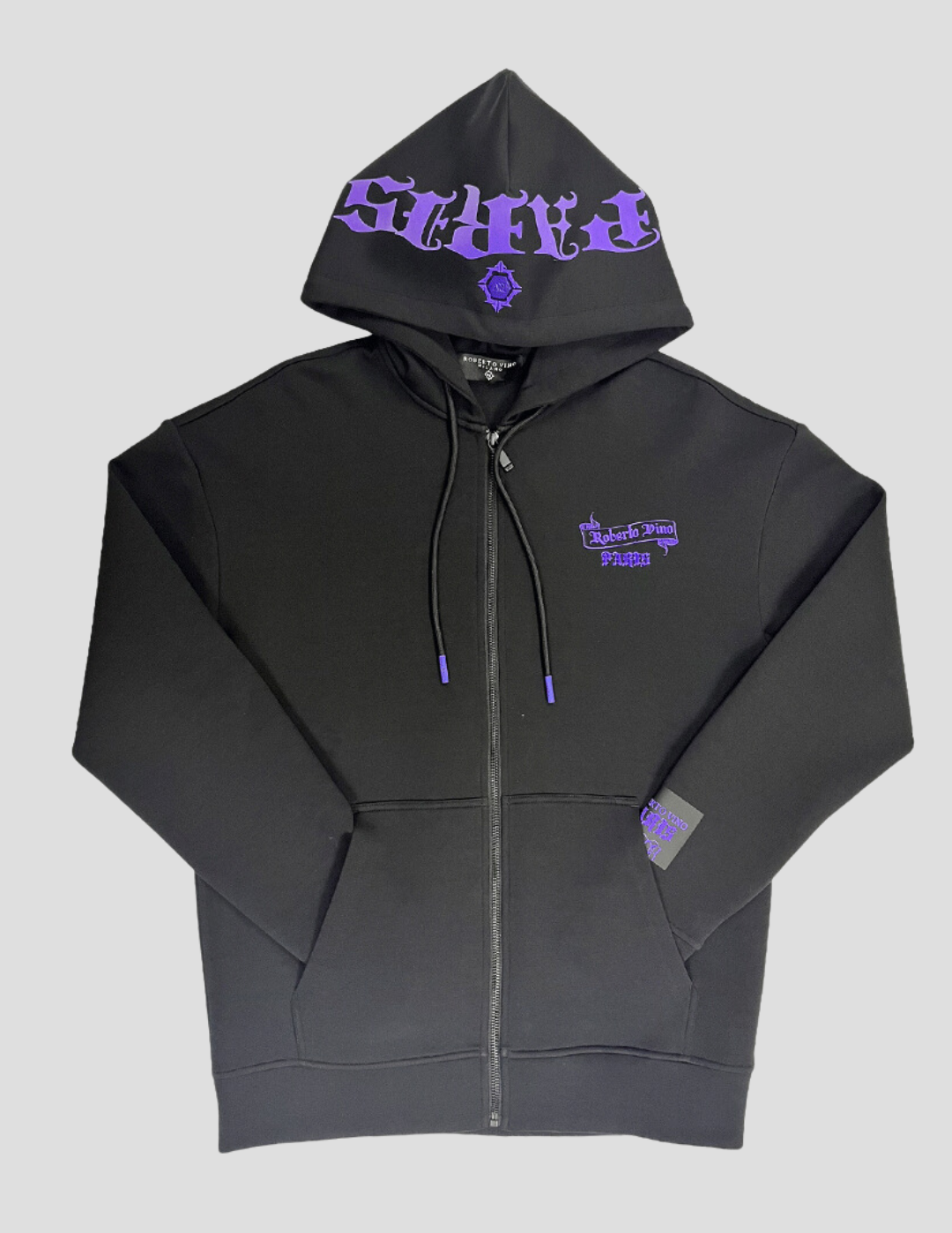 Paris Full Zip Hoodie Black-Purple