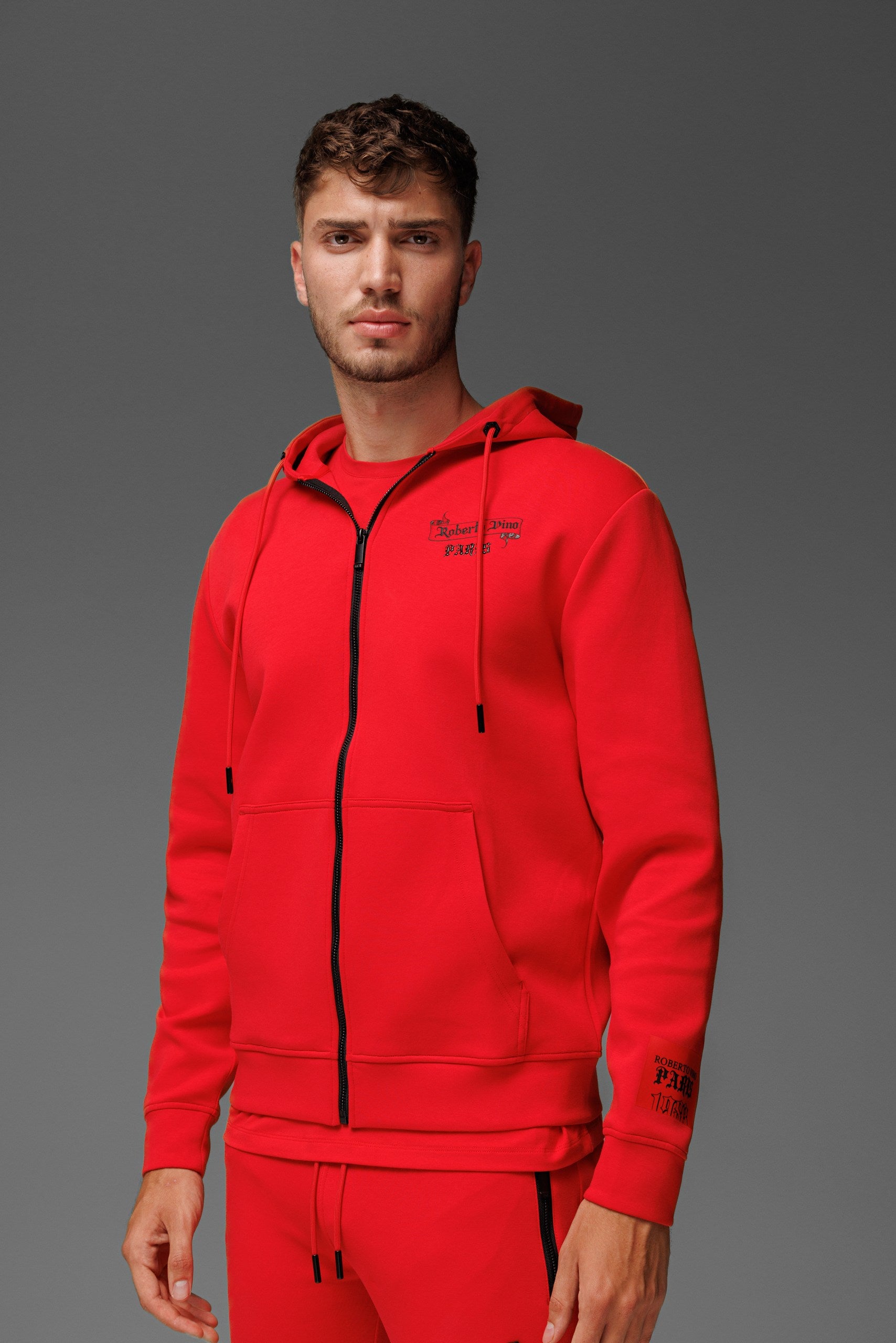 Paris Full Zip Hoodie Red