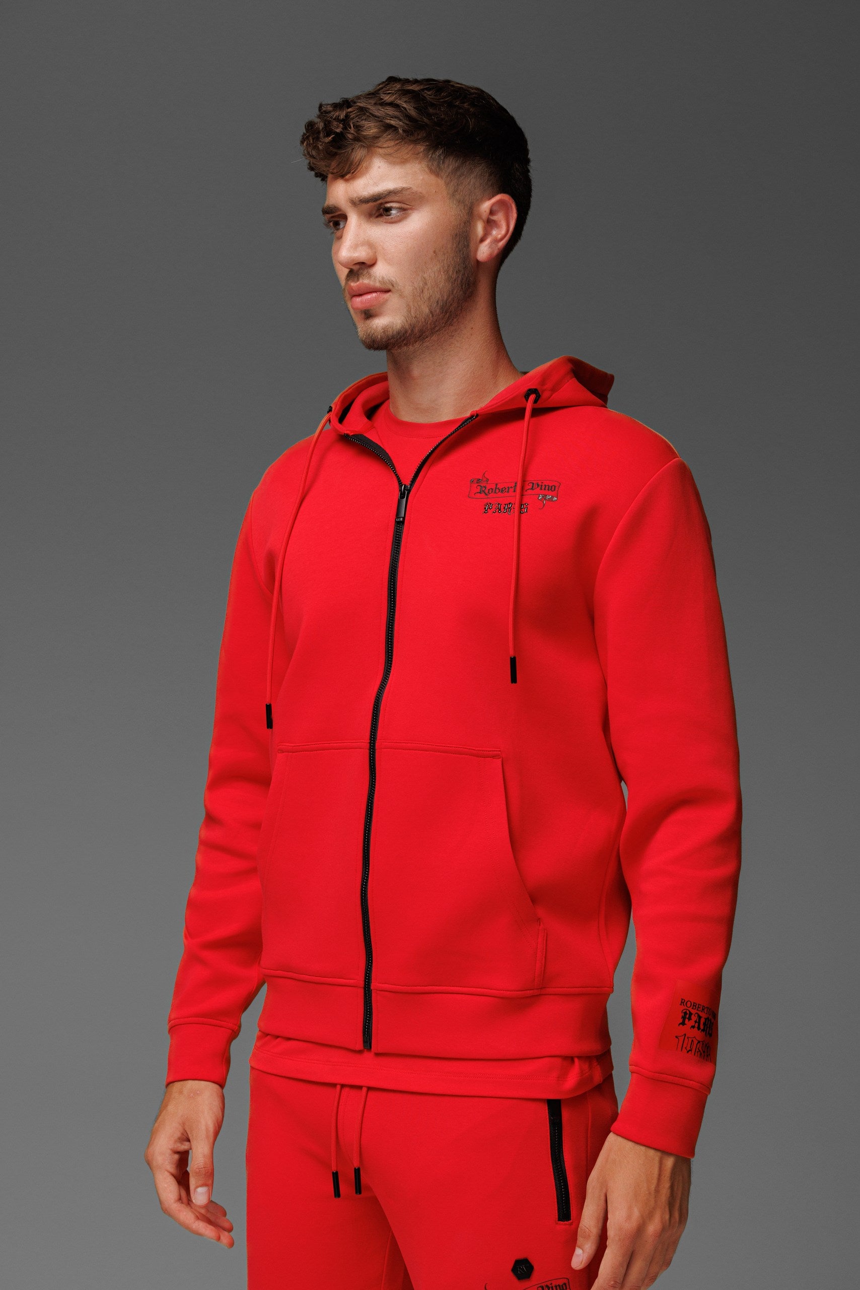 Paris Full Zip Hoodie Red