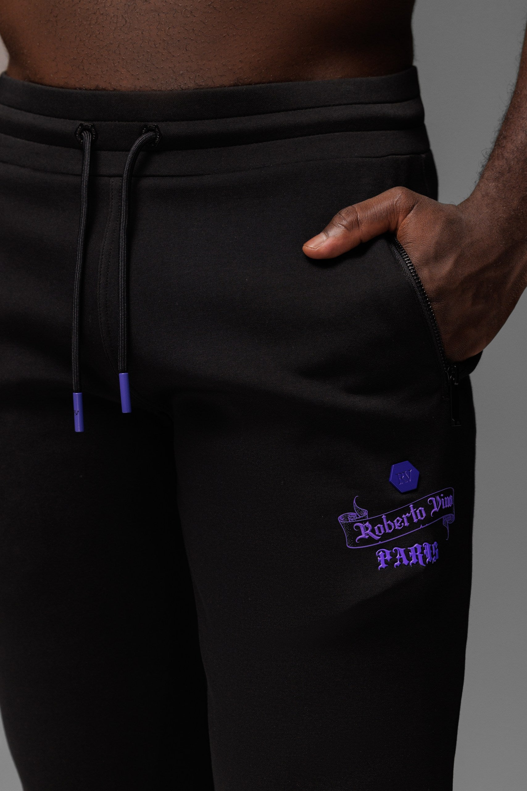 Paris Pants Black-Purple