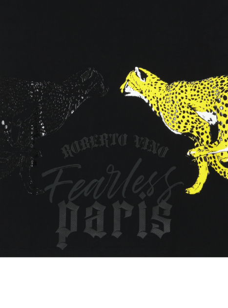 Double Cheetah Tee - Black