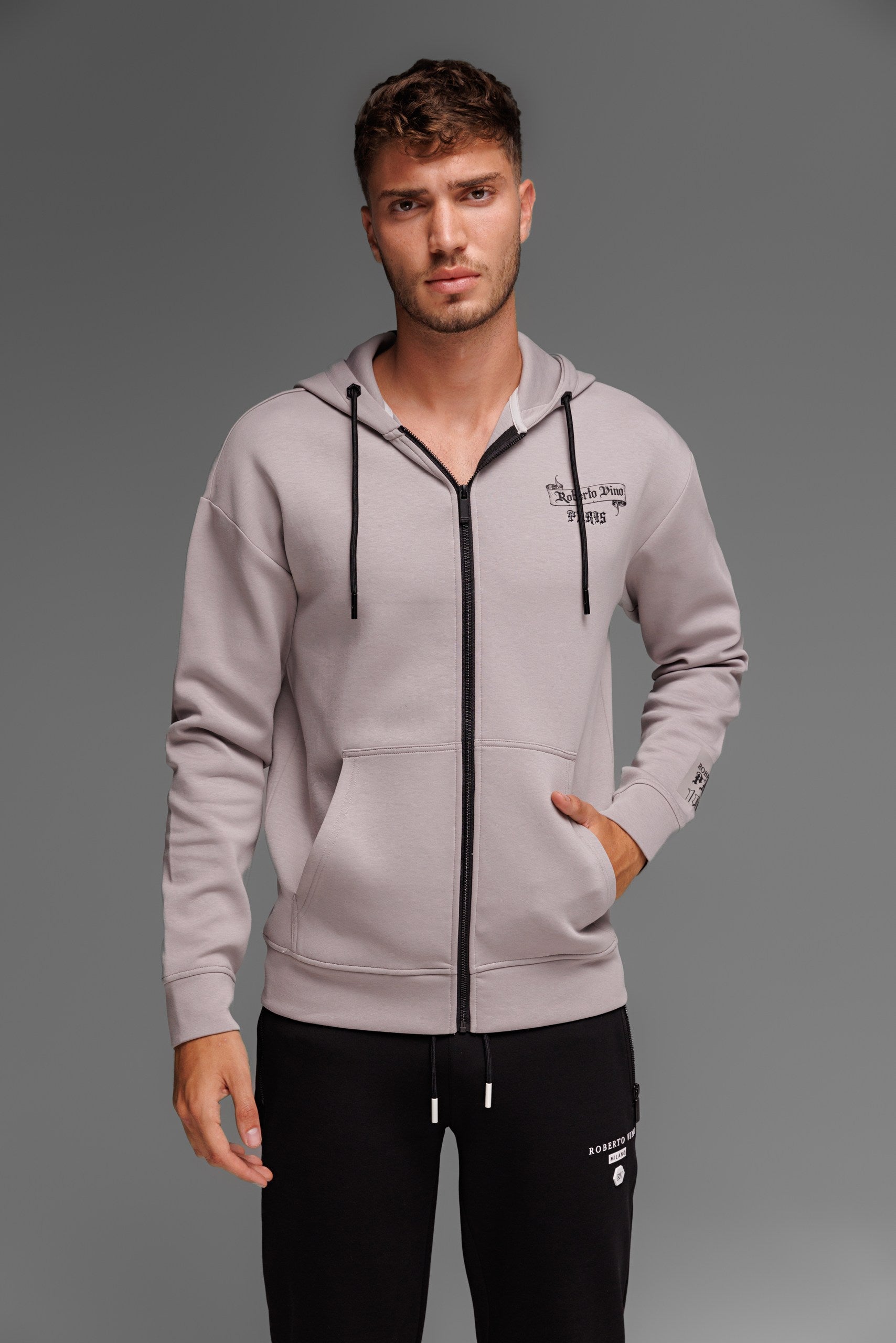 Paris Full Zip Hoodie Grey